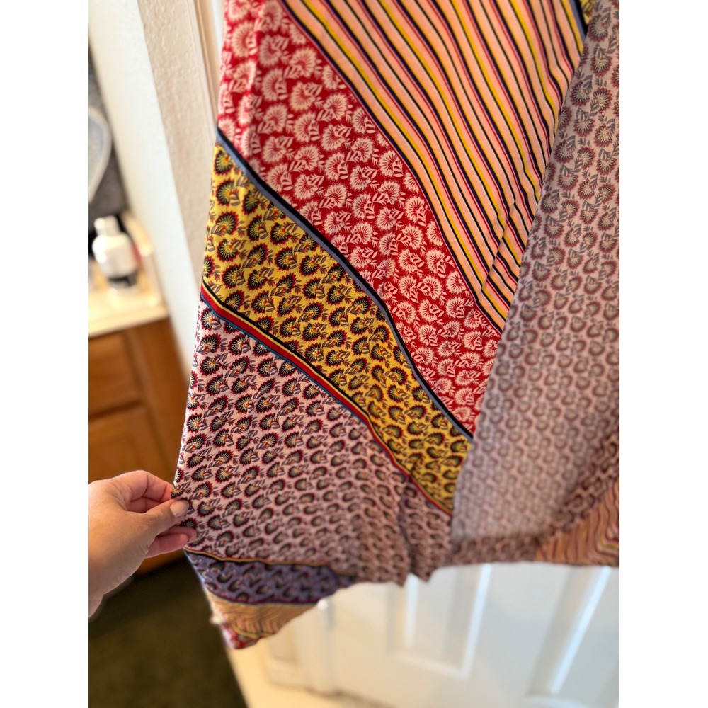 Cabi XS Poet Jacket Kimono Duster Patchwork Mixed‎ Print Belted Viscose - Picture 4 of 9